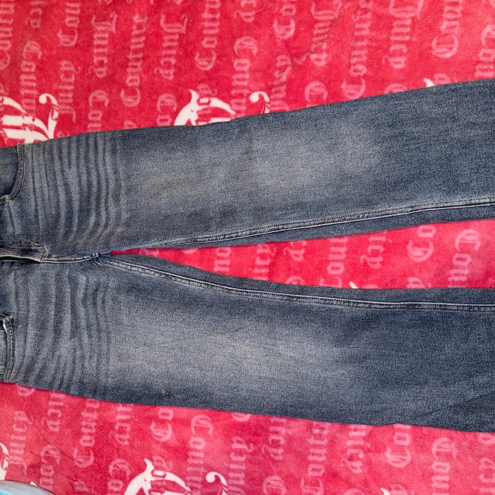 Hollister Women's Straight Leg Jeans - Dark Blue